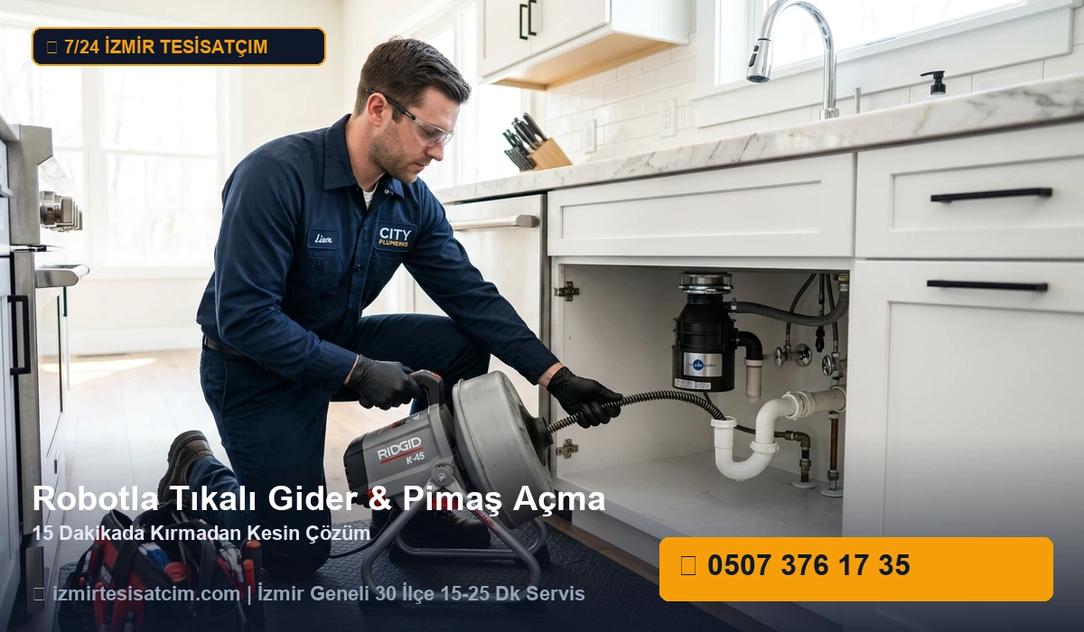 Robotla Tıkalı Gider Açma İzmir Tesisatçım 0507 376 17 35